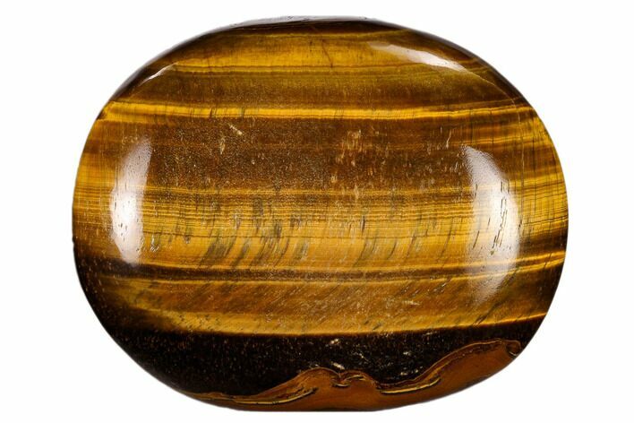Polished Tiger's Eye Palm Stone - South Africa #115551